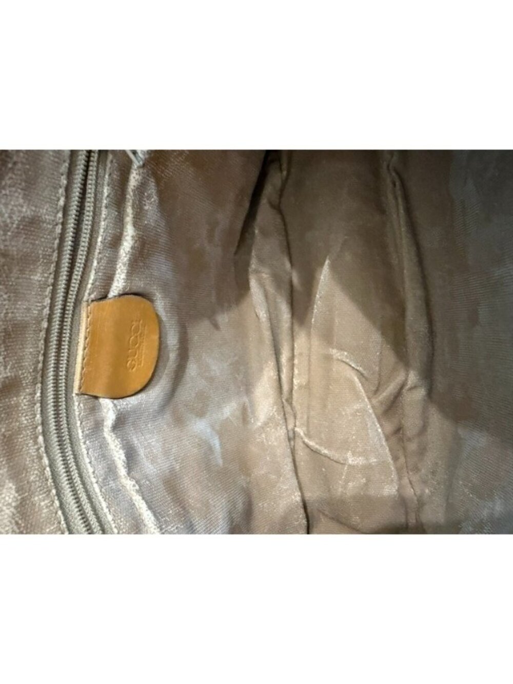 Gucci Micro GG Monogram Adjustable Shoulder Canvas Bag Beige Tan Crossbody Vtg - Picture 15 of 16